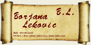 Borjana Leković vizit kartica
